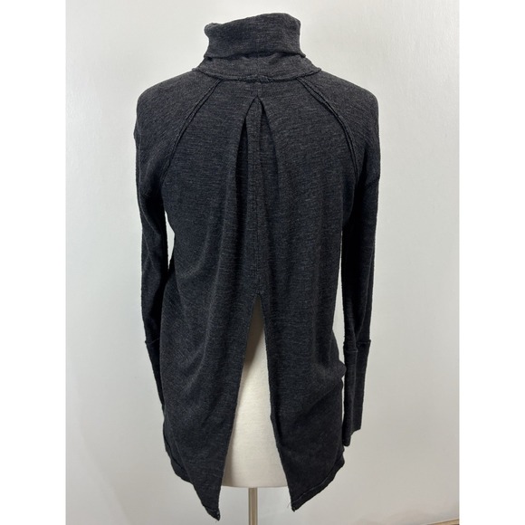 Free People Sweaters - We The Free People Split Back Turtleneck Sweater Small Womens Charcoal Boho